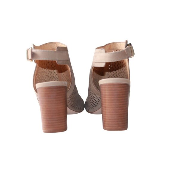 Antonio Melani Womens Lyona Tuscan Taupe Peep Toe Leather Heeled Sandals 9M - Picture 8 of 16